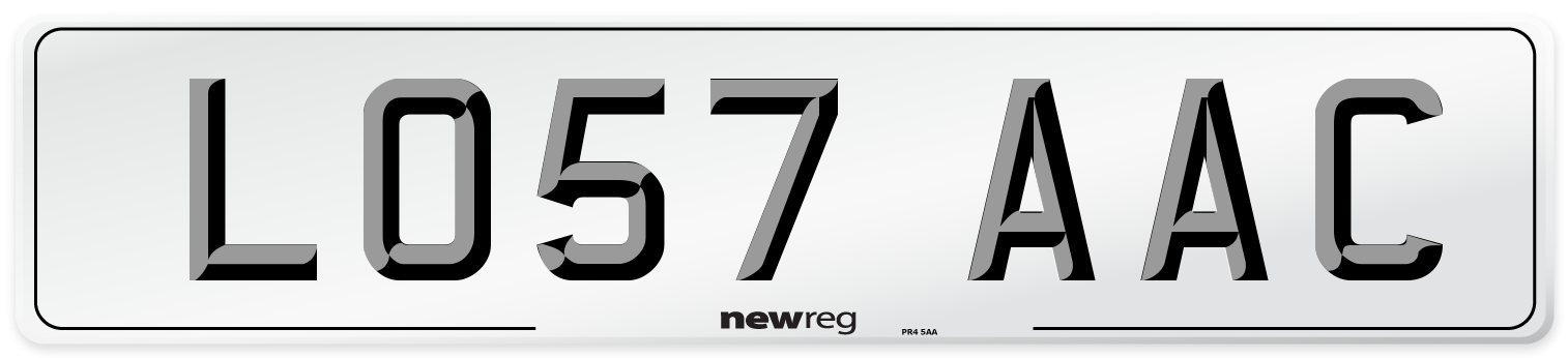 LO57 AAC Number Plate from New Reg